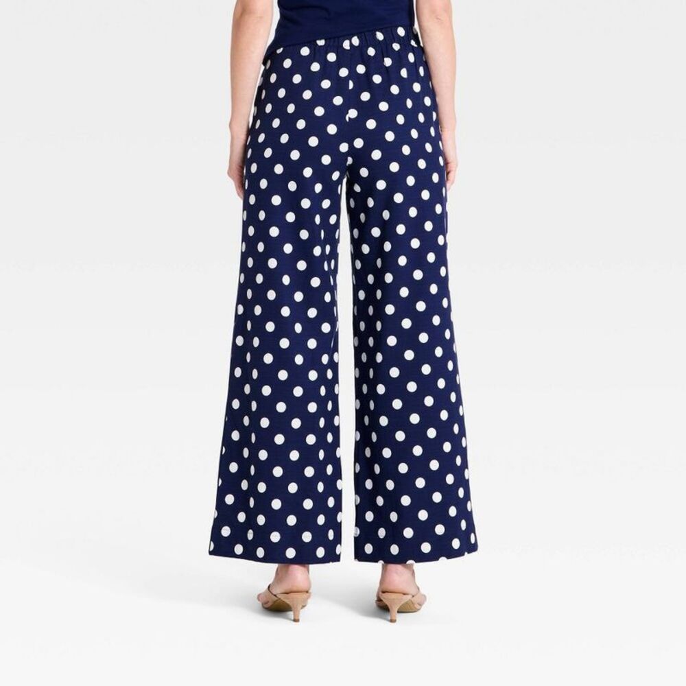 A New Day - Women's Luxe Linen Trousers - A New Day Navy Blue  Navy Blue - Picture 2 of 3
